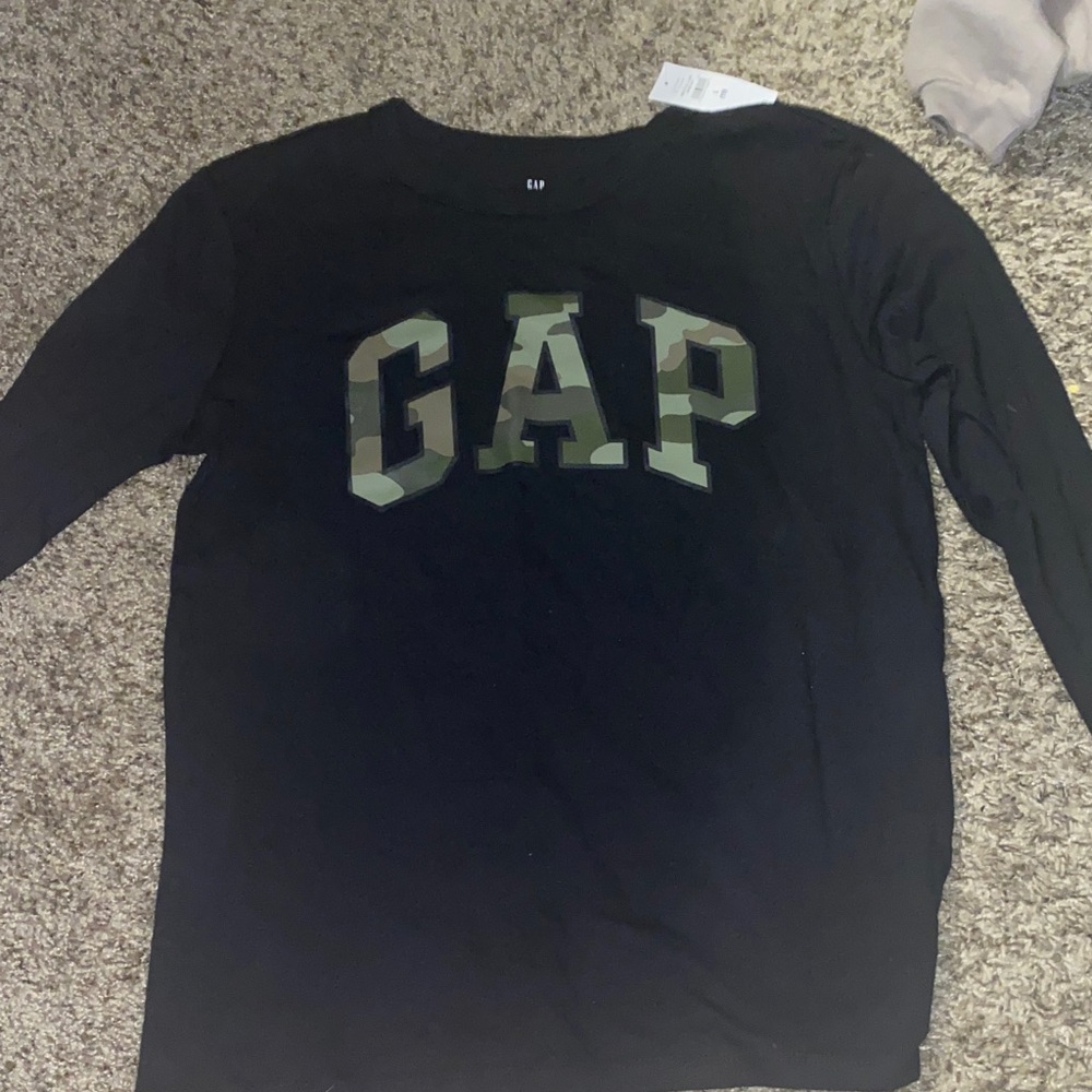 GAP Kids Black Long Sleeve Shirt Boys 10 NWT